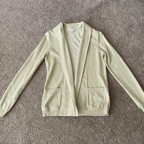Banana Republic Gold Shimmer Cardigan XS - Picture 4 of 11